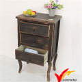 Unique Living Room Organizer Antique Wood 3-Drawers Storage Cabinet